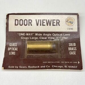 Vintage Sears Solid Brass Door Viewer Peephole One-Way Glass‎ Lens 5743 New